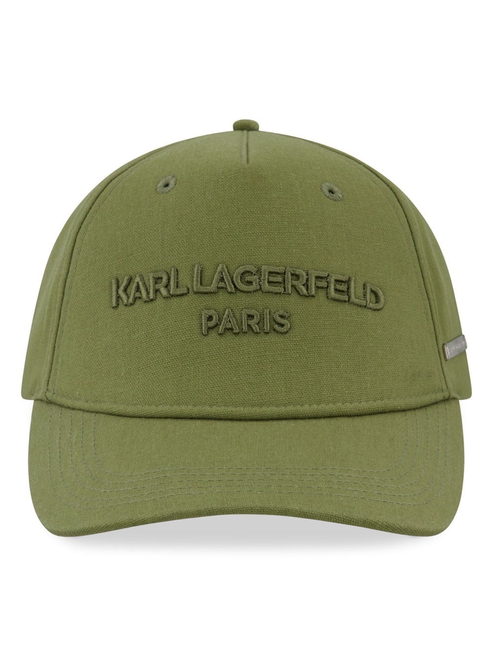 Karl Lagerfeld Olive Green Embroidered Logo Baseball Cap